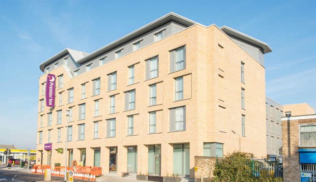 Exterior of Premier Inn Cambridge City East